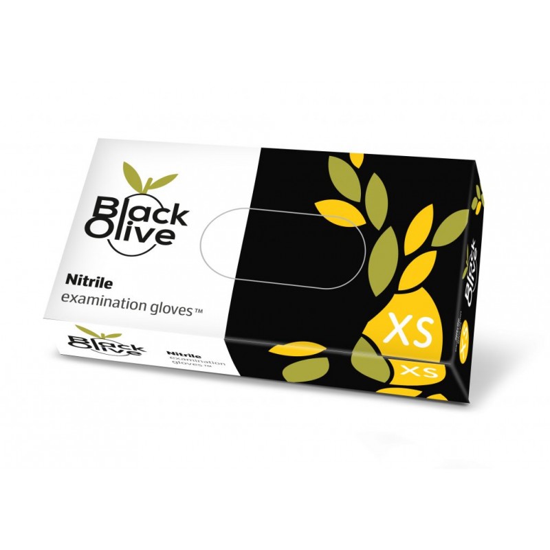 Рукавиці нітрилові чорні Блек Олів, 100 шт (Black Olivе DOMAN)