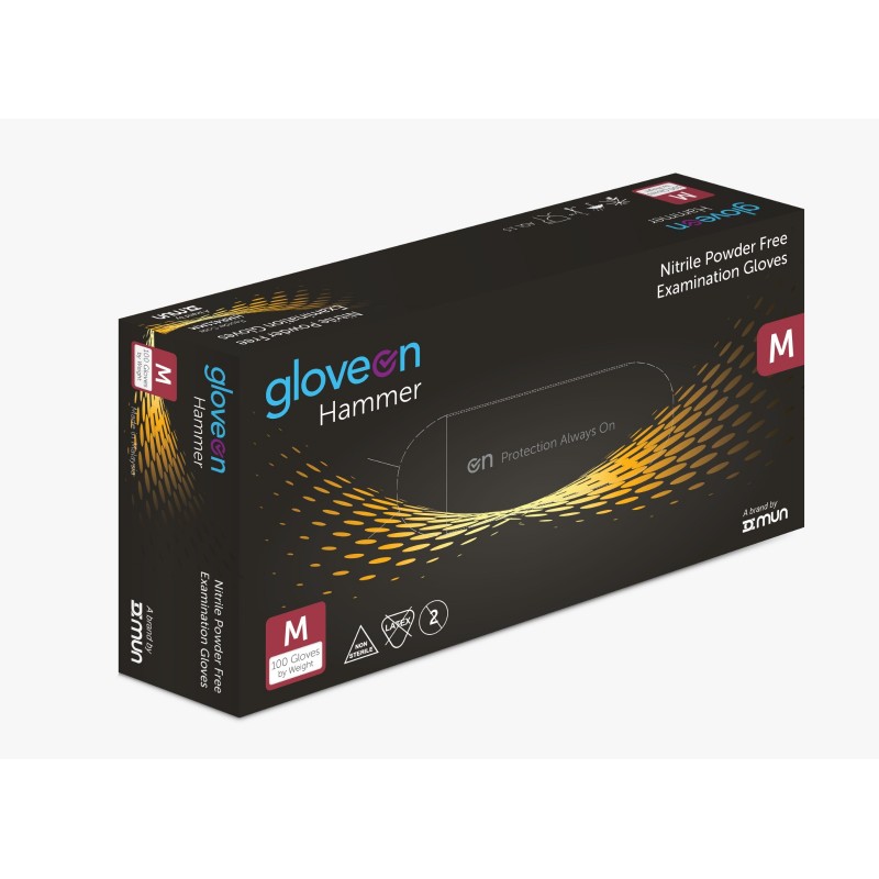 Рукавиці нітрилові чорні GloveOn Hammer, 100 шт (MUN Global)