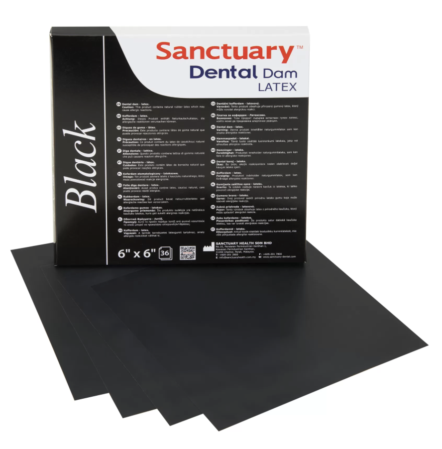 Кофердам-хустинки Дентал Дам ЧОРНІ, 36 шт (Black Dental Dam)