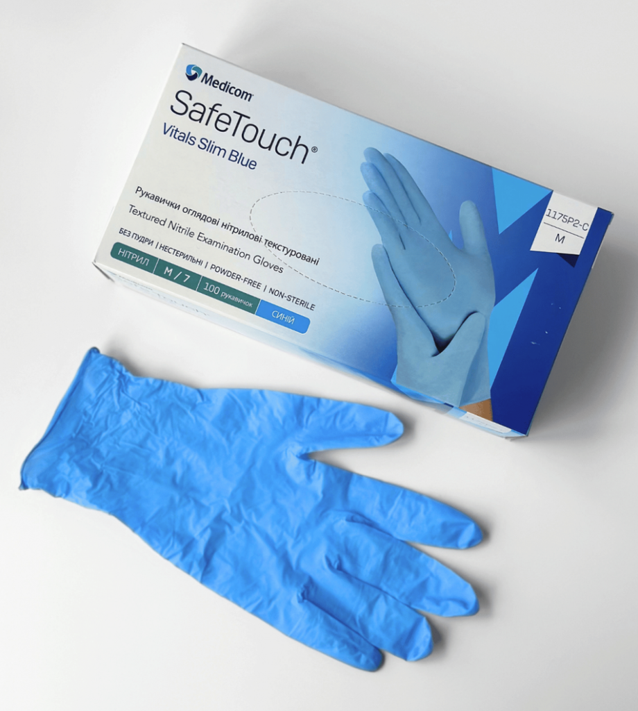 Рукавиці нітрилові Медіком Віталс, 100 шт (Medicom SafeTouch Vitals)