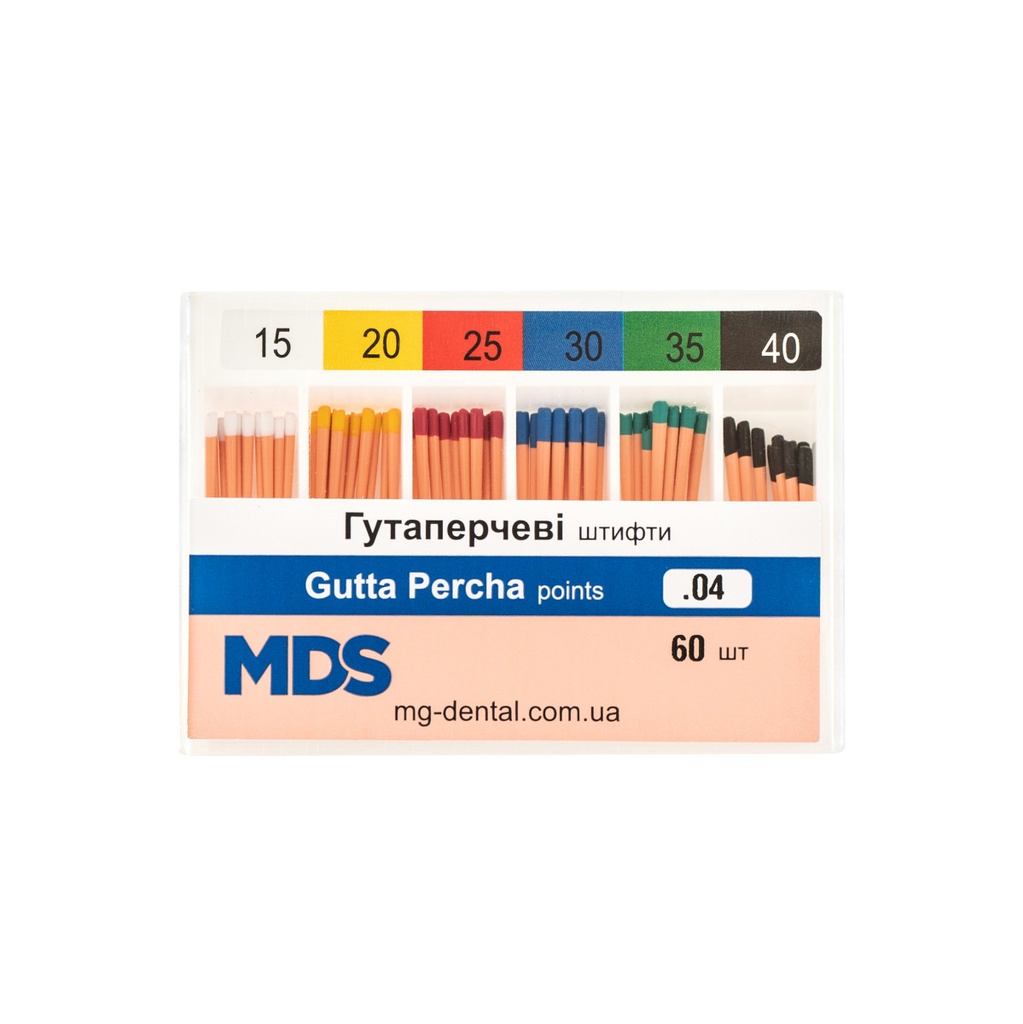 Гутаперчеві штифти MDS, конус 04