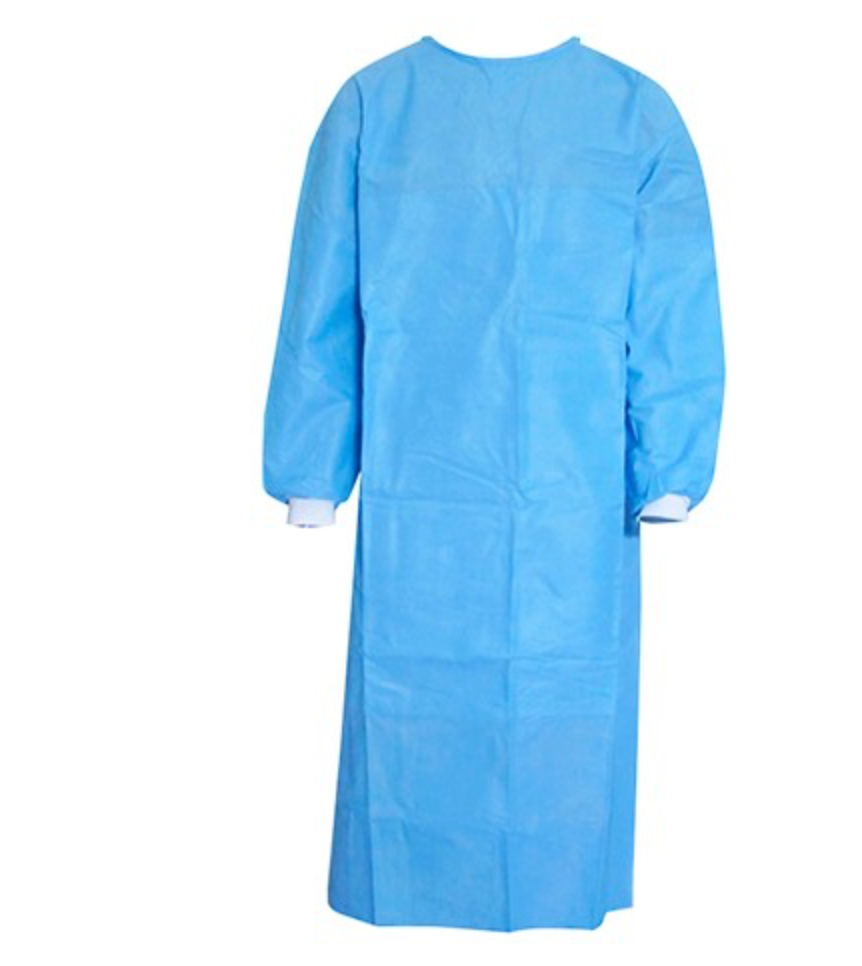 Халат одноразовий на зав'язках з трикотаж манжетами