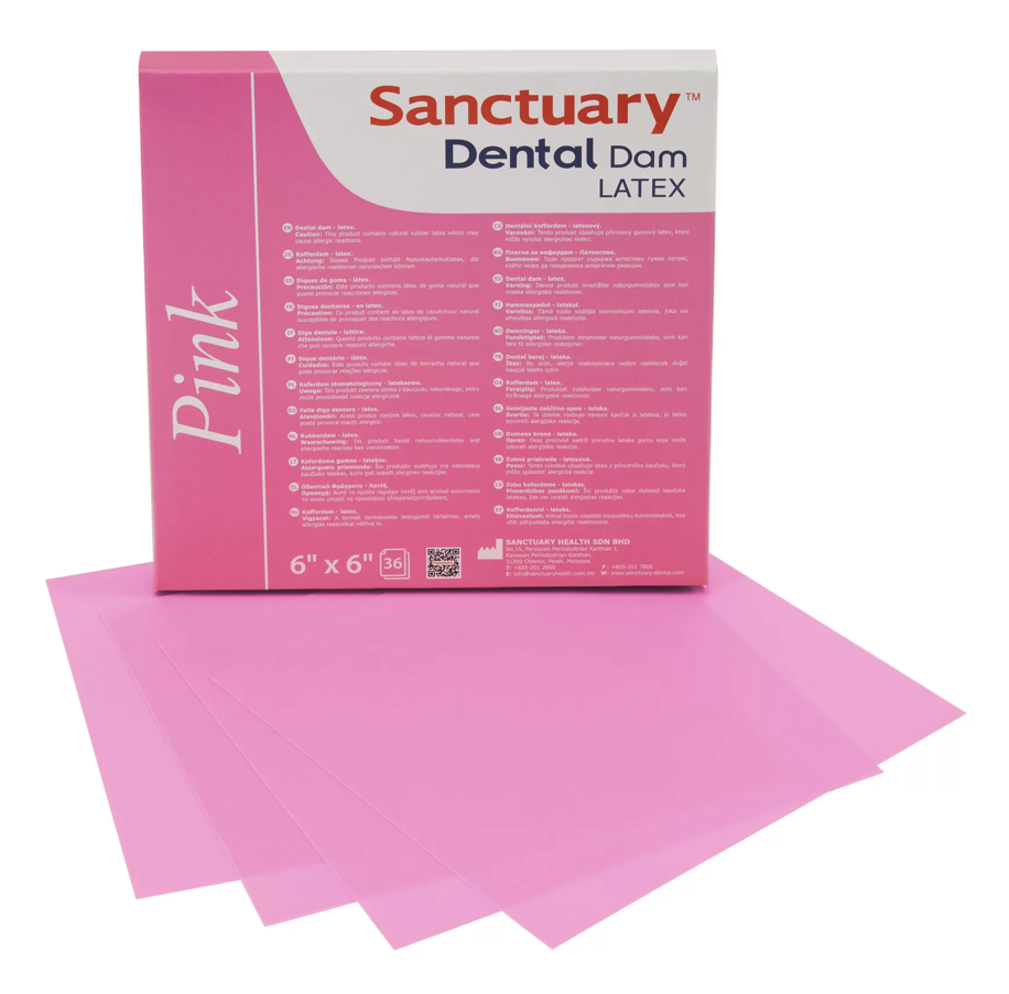 Кофердам-хустинки Дентал Дам РОЖЕВІ, 36 шт (Pink Dental Dam)