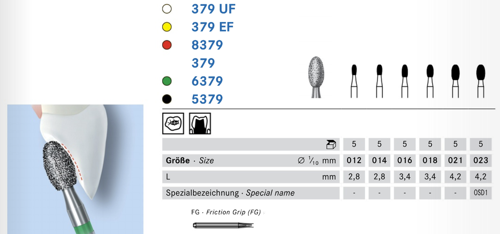 379.314 Алмазний бор Komet dental