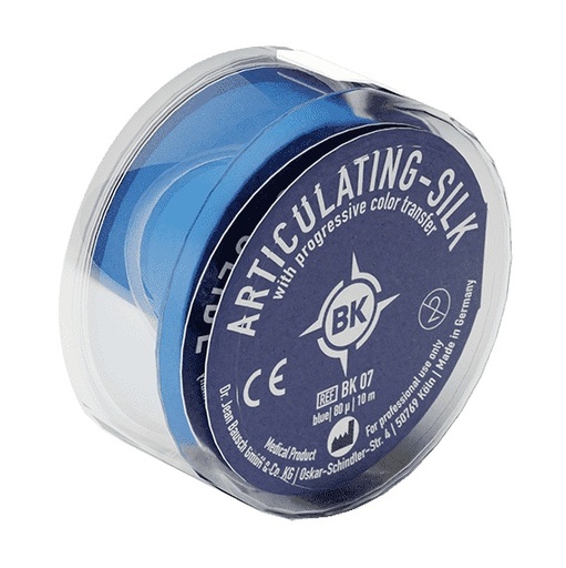 [BK07] Артикуляційний шовк BK07 синій, 80мкм, 16мм, 10м (Bausch)