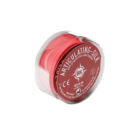 [BK08] Артикуляційний шовк BK08 червоний, 80мкм, 16мм, 10м (Bausch)