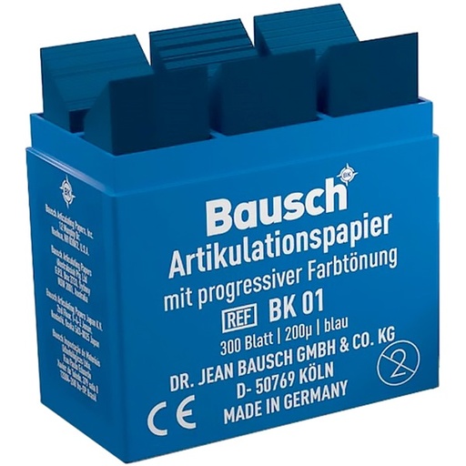 [BK01] Артикуляційний папір BK01 синя, 200 мкм, 300 лист. (Bausch)