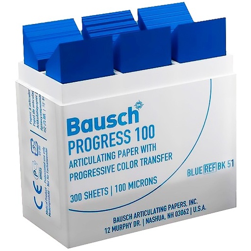 [BK51] Артикуляційний папір BK51 синій, 100 мкм, 300 лист. (Bausch)