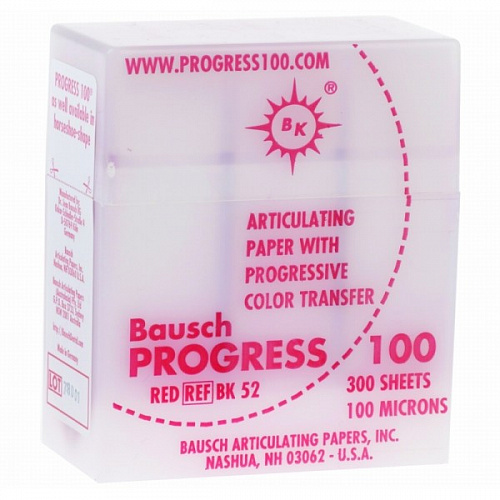[BK52] Артикуляційний папір BK52 червоний, 100 мкм, 300 лист. (Bausch)