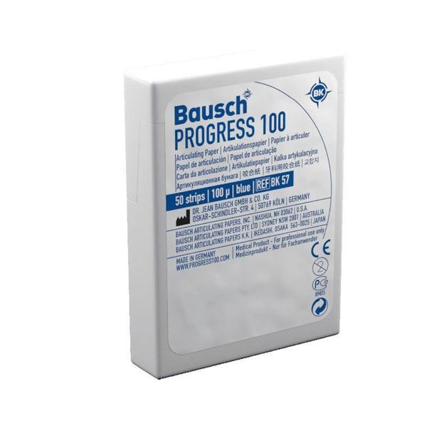 Артикуляційний папір BK57 синій, з високим вмістом армуючих волокон, 100 мкм, 50 лист. (Bausch)