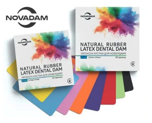 НоваДам, латексні хустинки для кофердаму середні, 36 шт (NOVADAM)